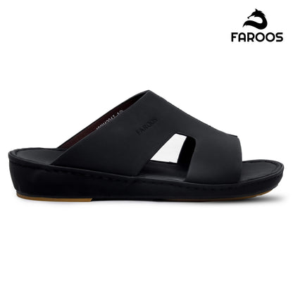 Faroos[F355]1291 Full Black Gents Arabic Sandal