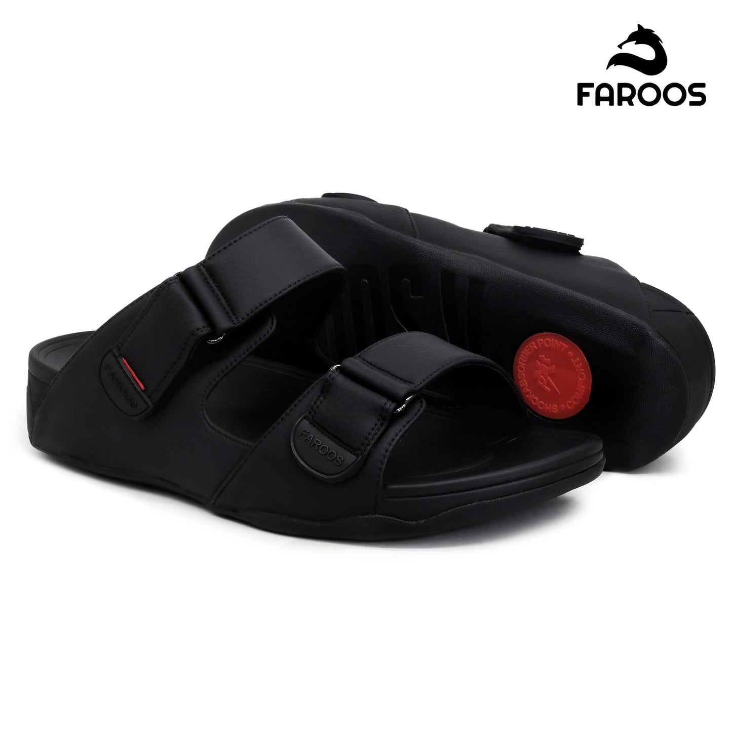 Faroos[F305]M120 Full Black Gents Arabic Sandal