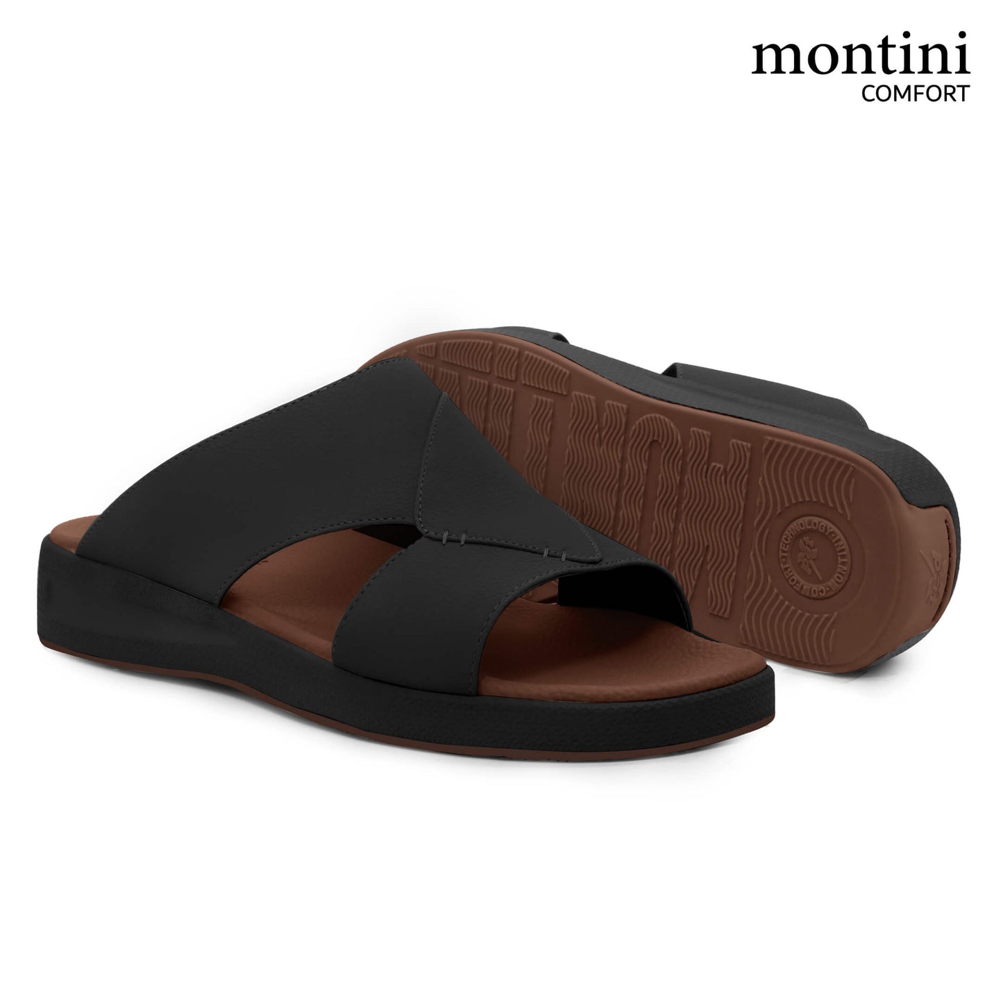 Montini M014(C95) Black Tan Gents Arabic Sandal