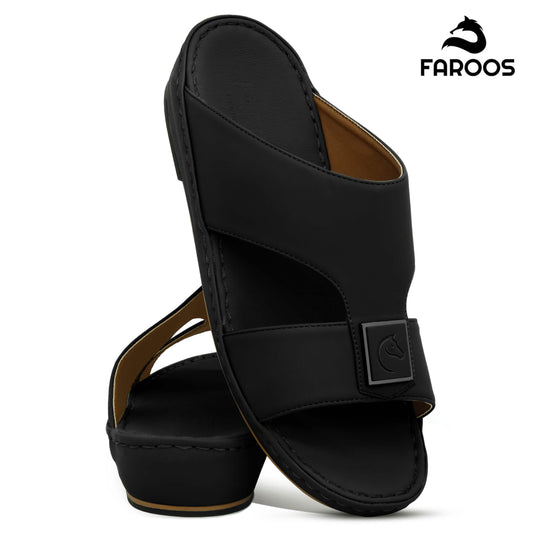 Faroos[F350]1290 Black Gents Arabic Sandal