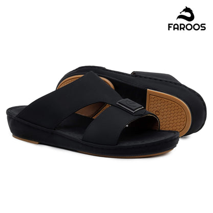 Faroos[F350]1290 Black Gents Arabic Sandal