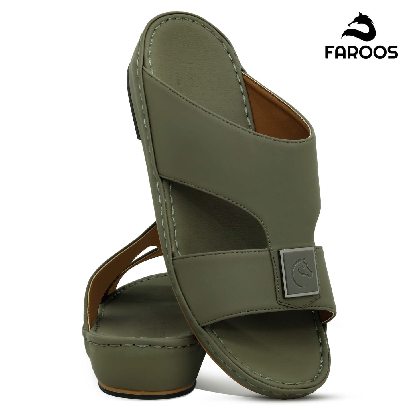 Faroos[F348]1290 Olive Gents Arabic Sandal