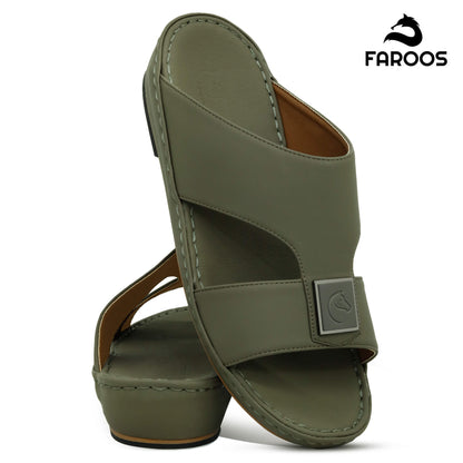Faroos[F348]1290 Olive Gents Arabic Sandal