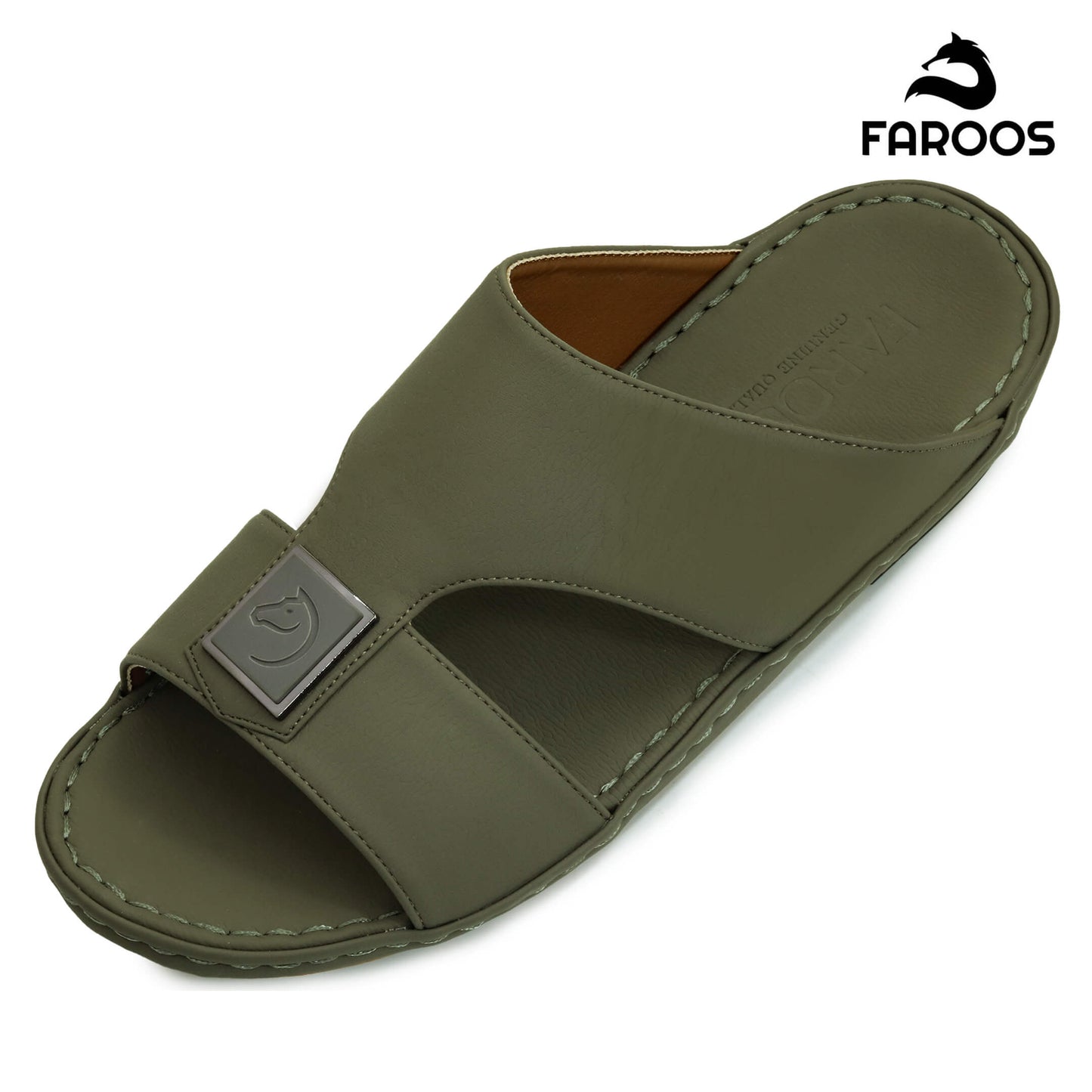 Faroos[F348]1290 Olive Gents Arabic Sandal