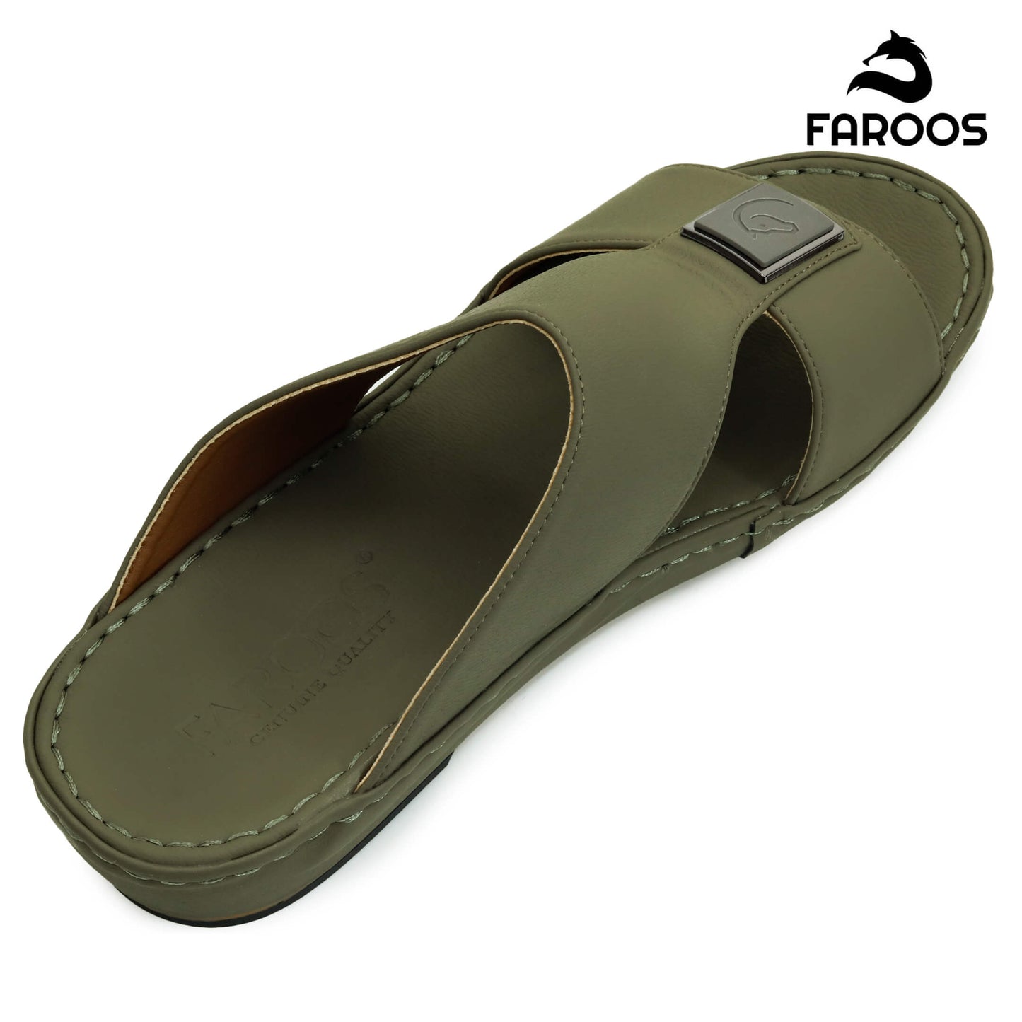 Faroos[F348]1290 Olive Gents Arabic Sandal