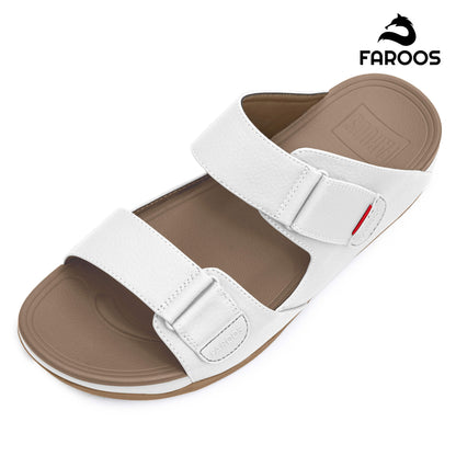 Faroos[F440]M124 White Gents Arabic Sandal
