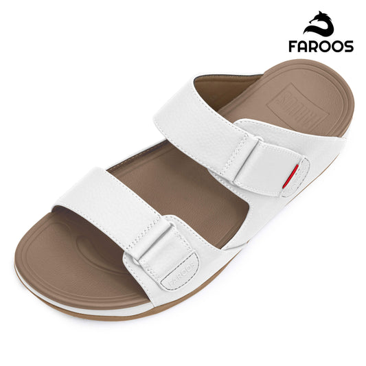 Faroos[F440]M124 White Gents Arabic Sandal