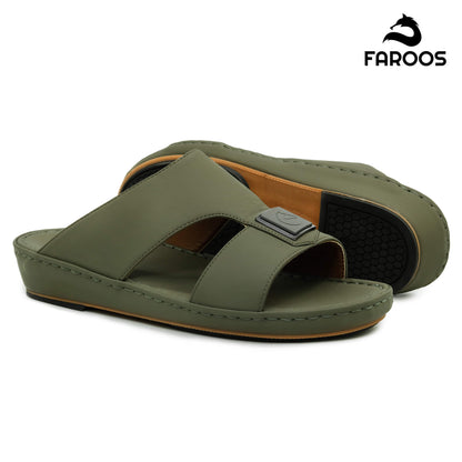Faroos[F348]1290 Olive Gents Arabic Sandal