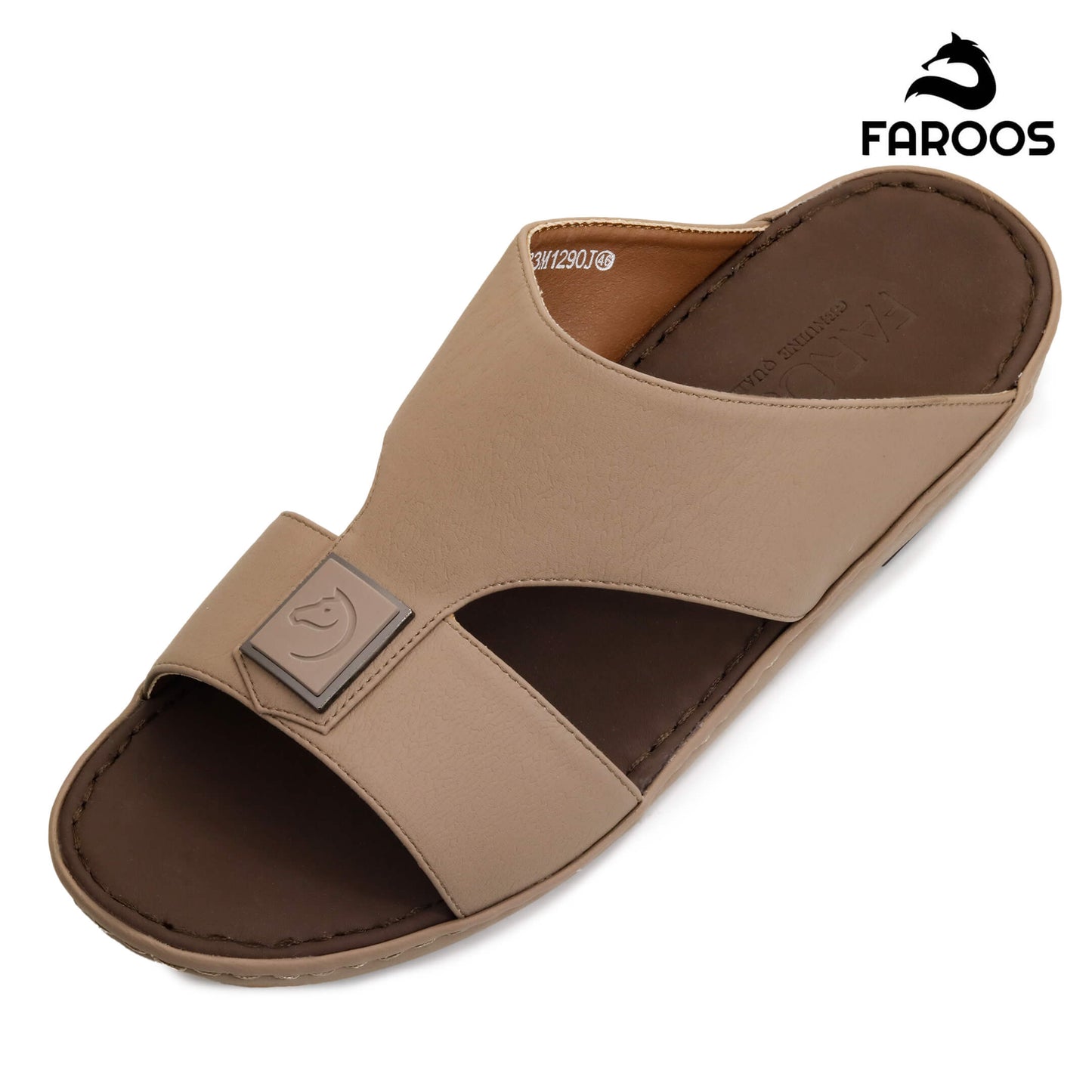 Faroos[F349]1290 Stone Gents Arabic Sandal