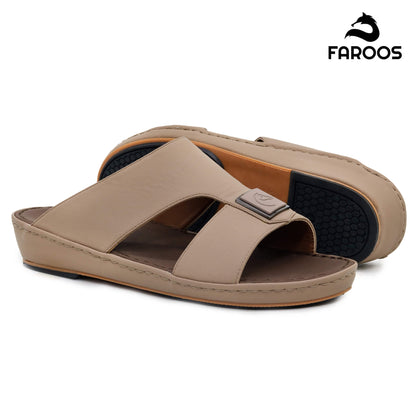 Faroos[F349]1290 Stone Gents Arabic Sandal