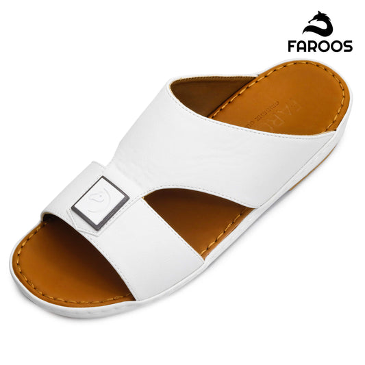Faroos[F351]1290 White Gents Arabic Sandal