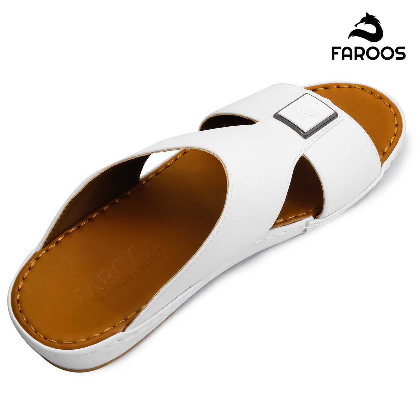 Faroos[F351]1290 White Gents Arabic Sandal