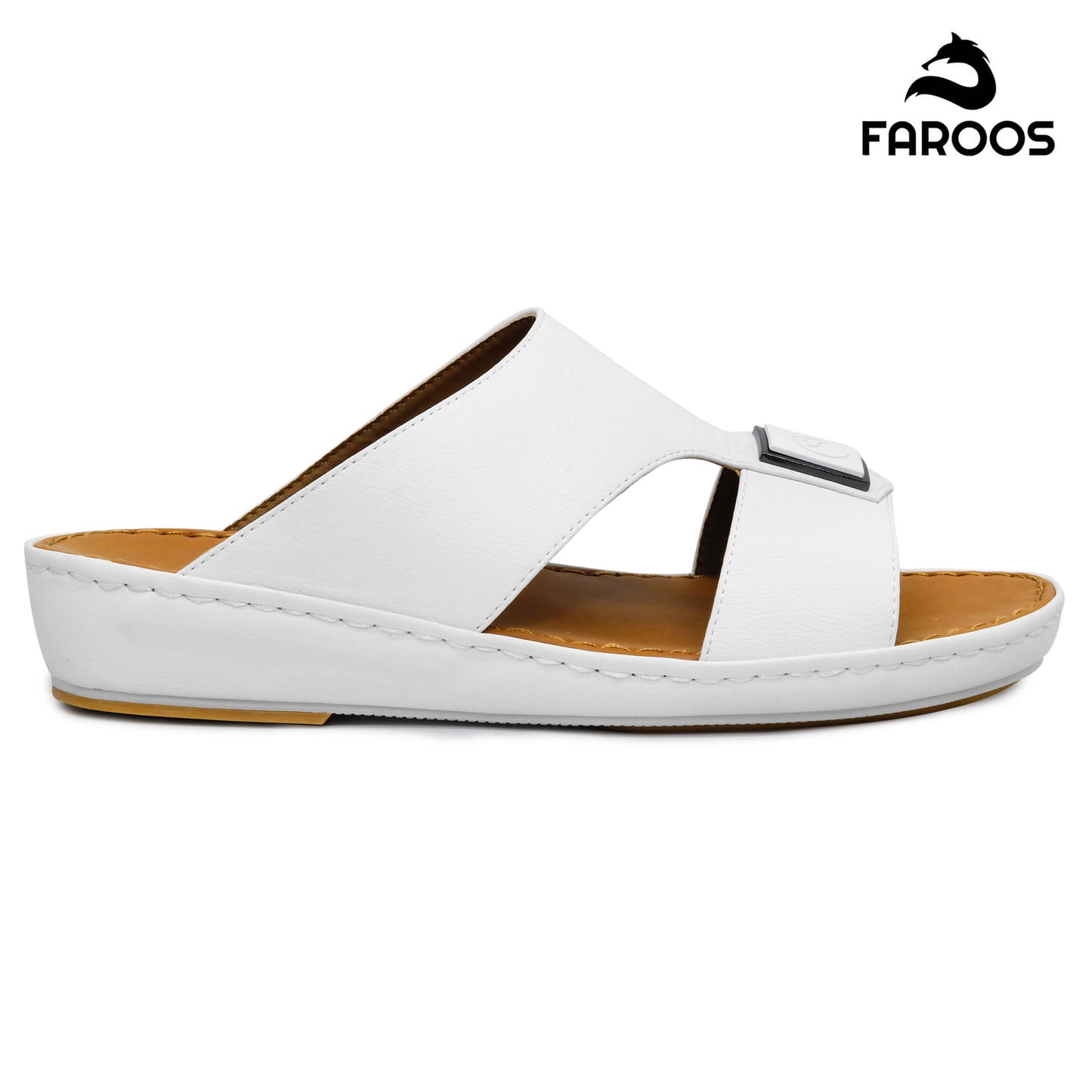 Faroos[F351]1290 White Gents Arabic Sandal