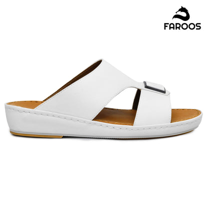 Faroos[F351]1290 White Gents Arabic Sandal