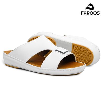 Faroos[F351]1290 White Gents Arabic Sandal