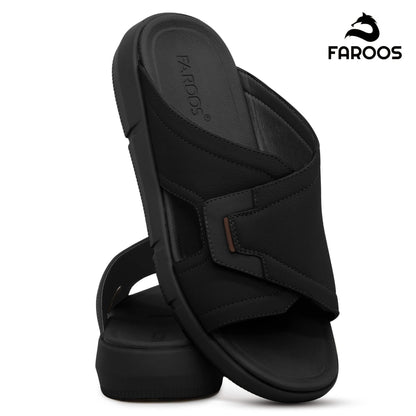 Faroos[F461]M012 Black Gents Arabic Sandal