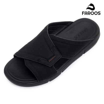 Faroos[F461]M012 Black Gents Arabic Sandal