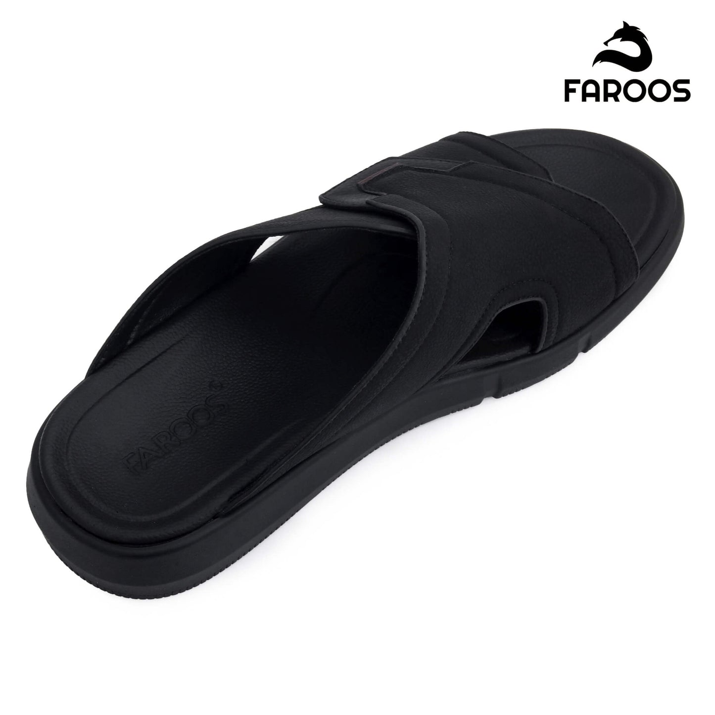 Faroos[F461]M012 Black Gents Arabic Sandal