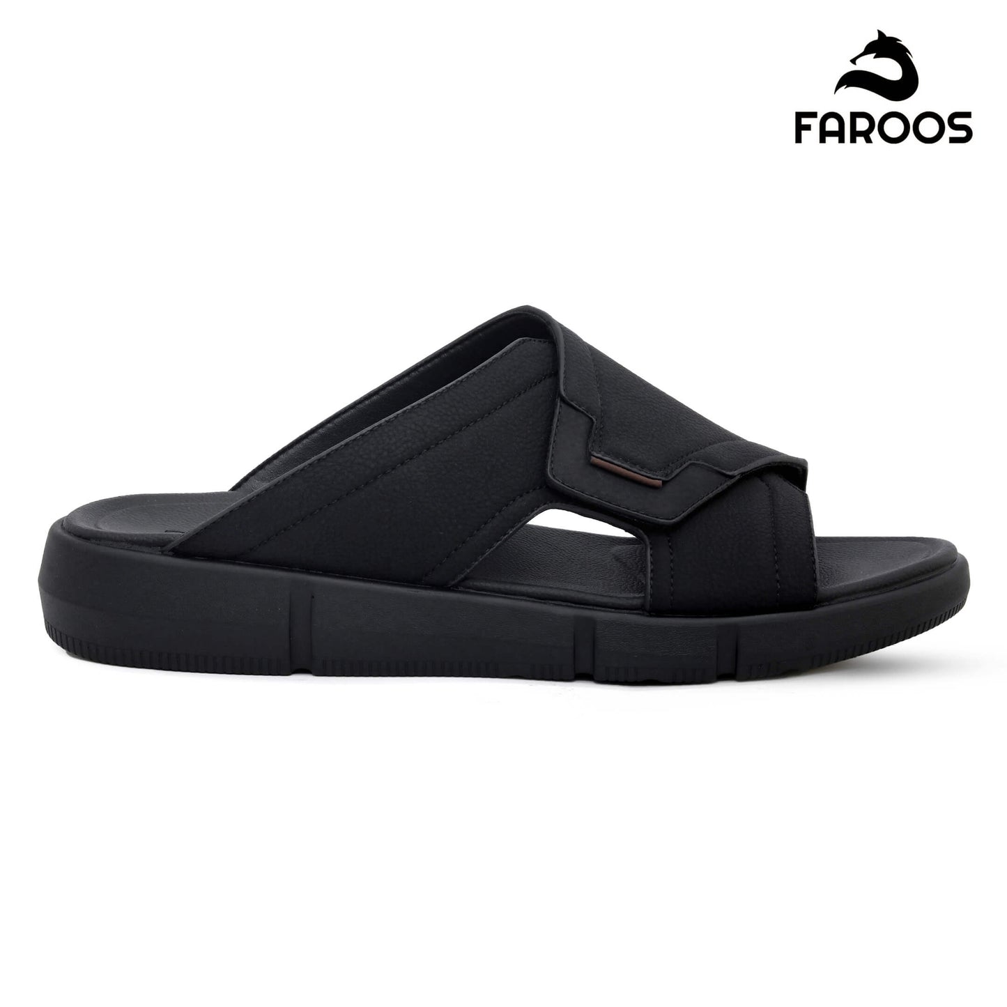 Faroos[F461]M012 Black Gents Arabic Sandal