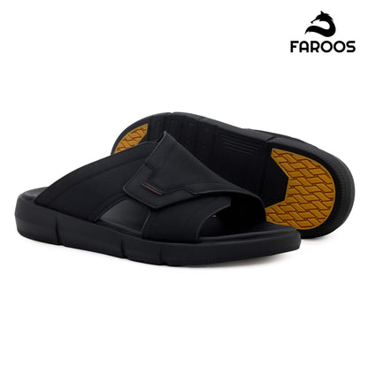 Faroos[F461]M012 Black Gents Arabic Sandal
