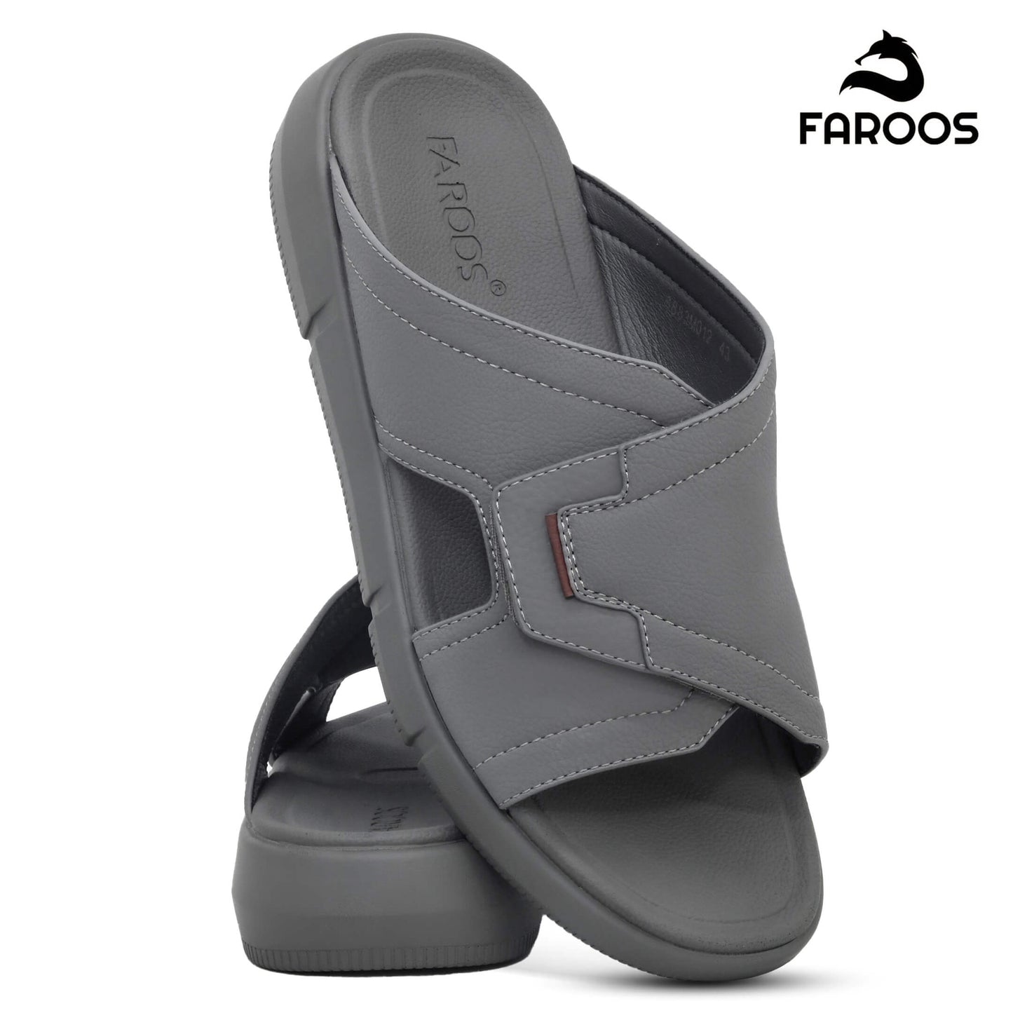 Faroos[F462]M012 Gray Gents Arabic Sandal