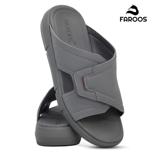 Faroos[F462]M012 Gray Gents Arabic Sandal