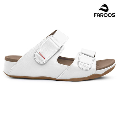 Faroos[F440]M124 White Gents Arabic Sandal