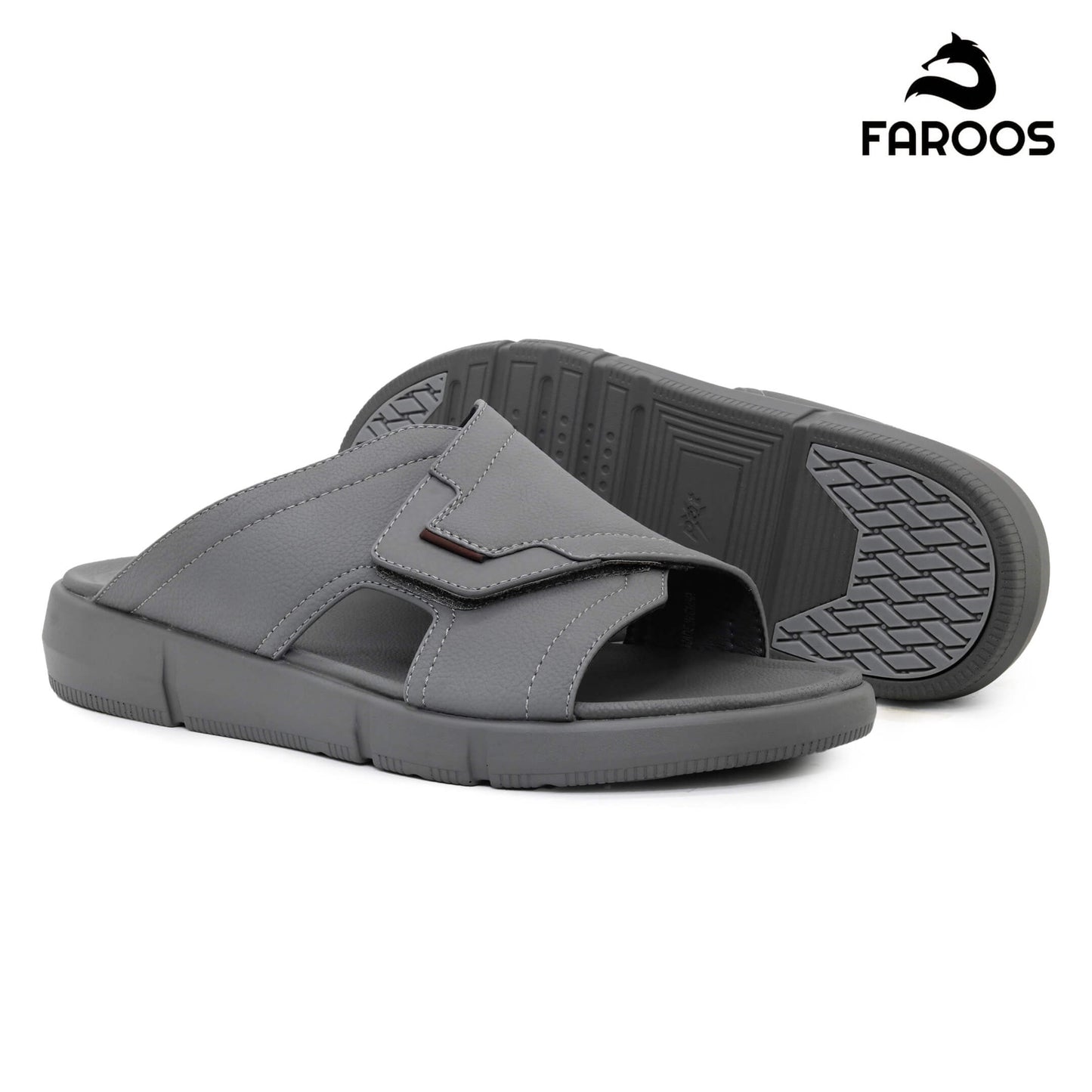 Faroos[F462]M012 Gray Gents Arabic Sandal
