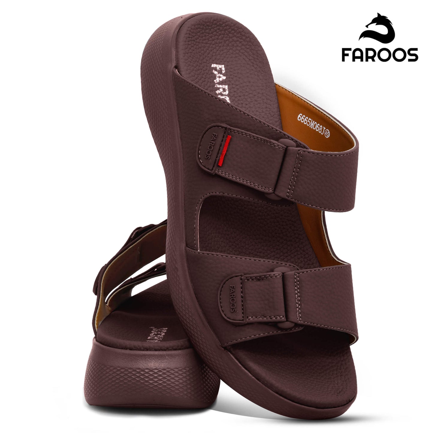 Faroos[F360]068 Brown Gents Arabic Sandal