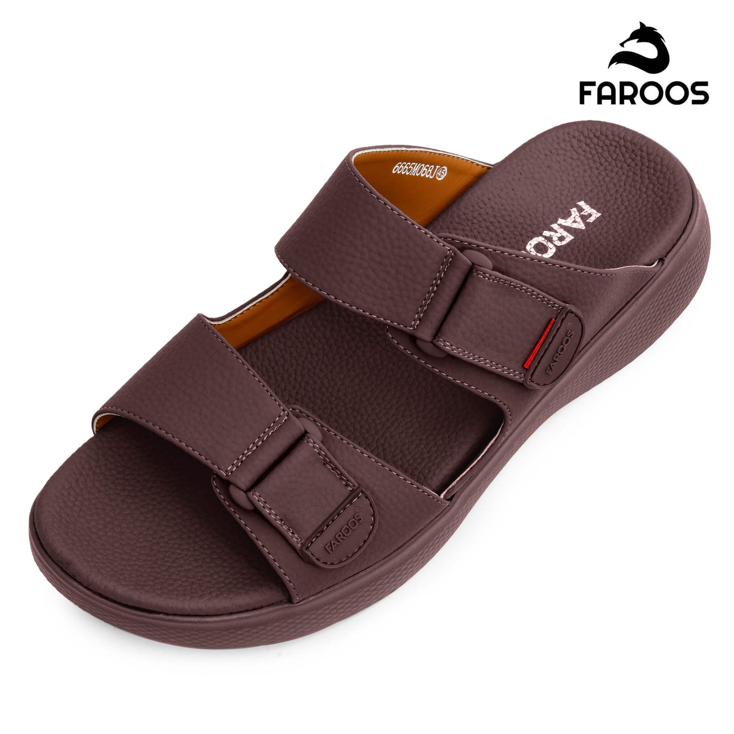Faroos[F360]068 Brown Gents Arabic Sandal