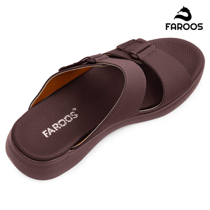 Faroos[F360]068 Brown Gents Arabic Sandal