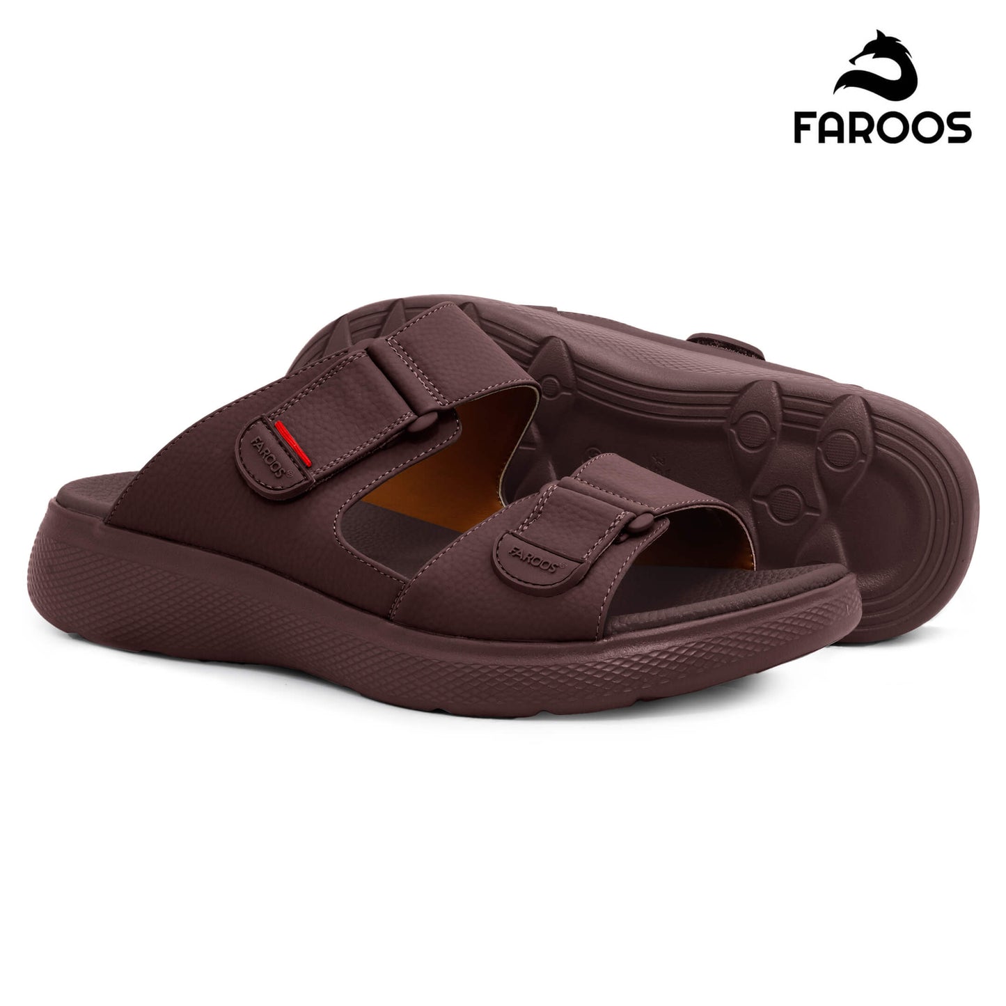 Faroos[F360]068 Brown Gents Arabic Sandal