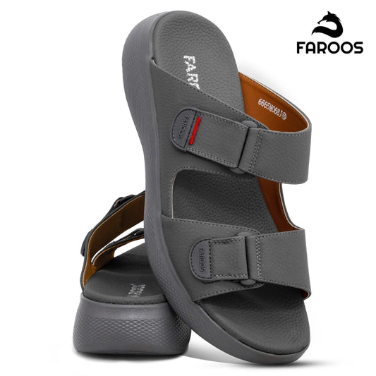 Faroos[F361]068 Gray Gents Arabic Sandal