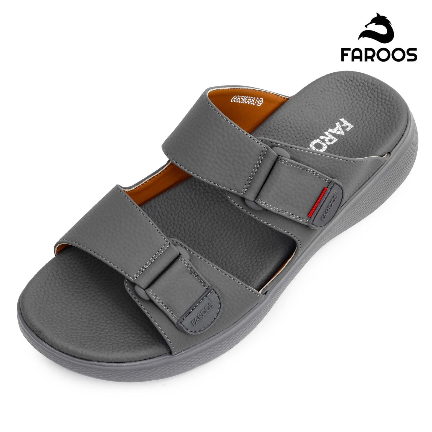 Faroos[F361]068 Gray Gents Arabic Sandal
