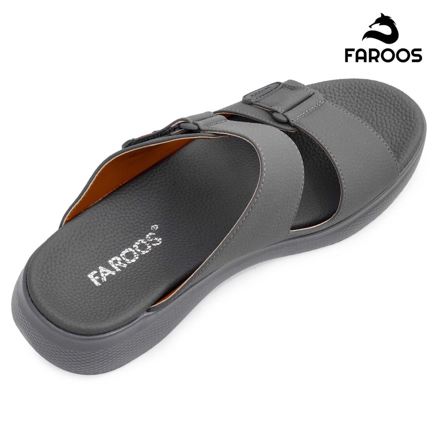 Faroos[F361]068 Gray Gents Arabic Sandal
