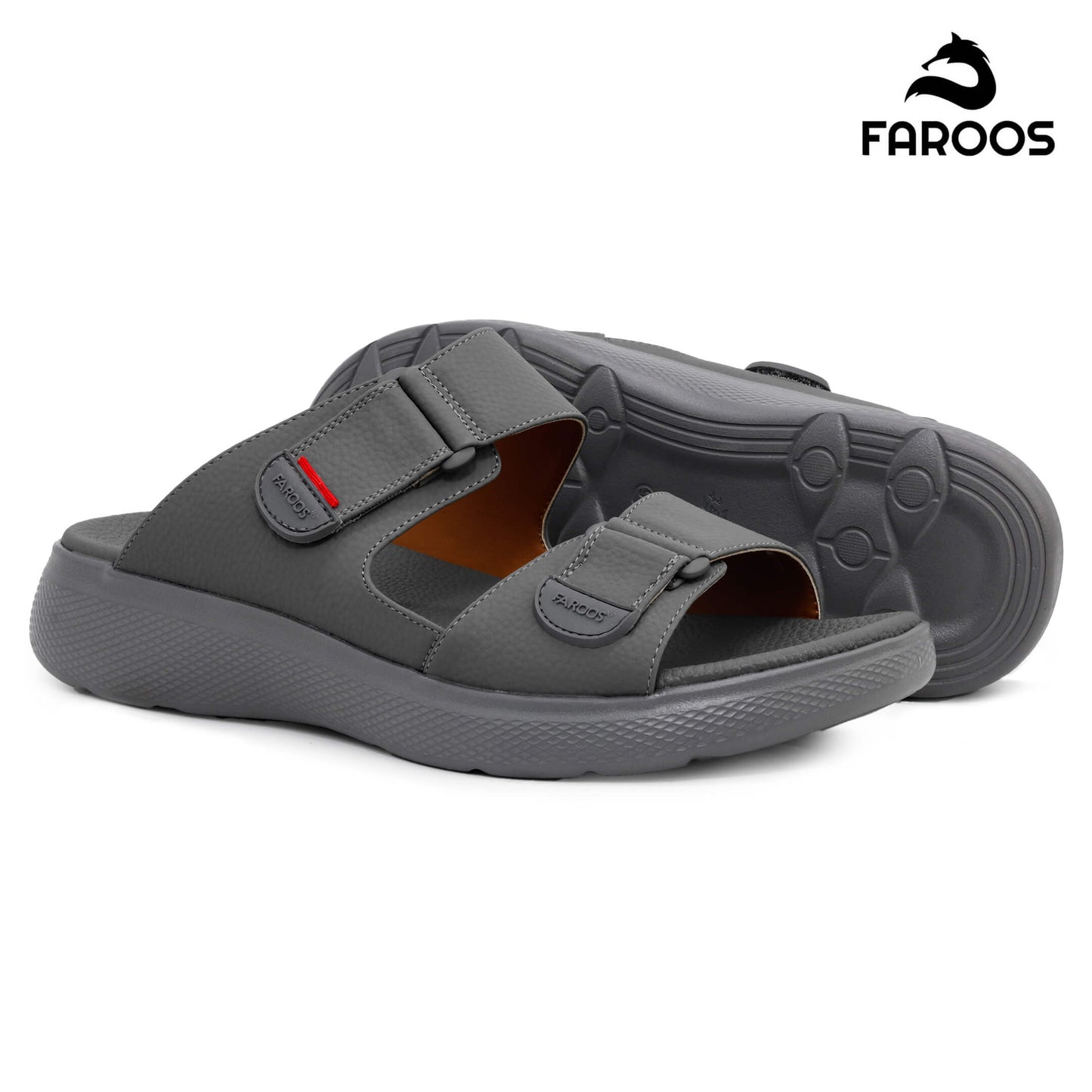 Faroos[F361]068 Gray Gents Arabic Sandal