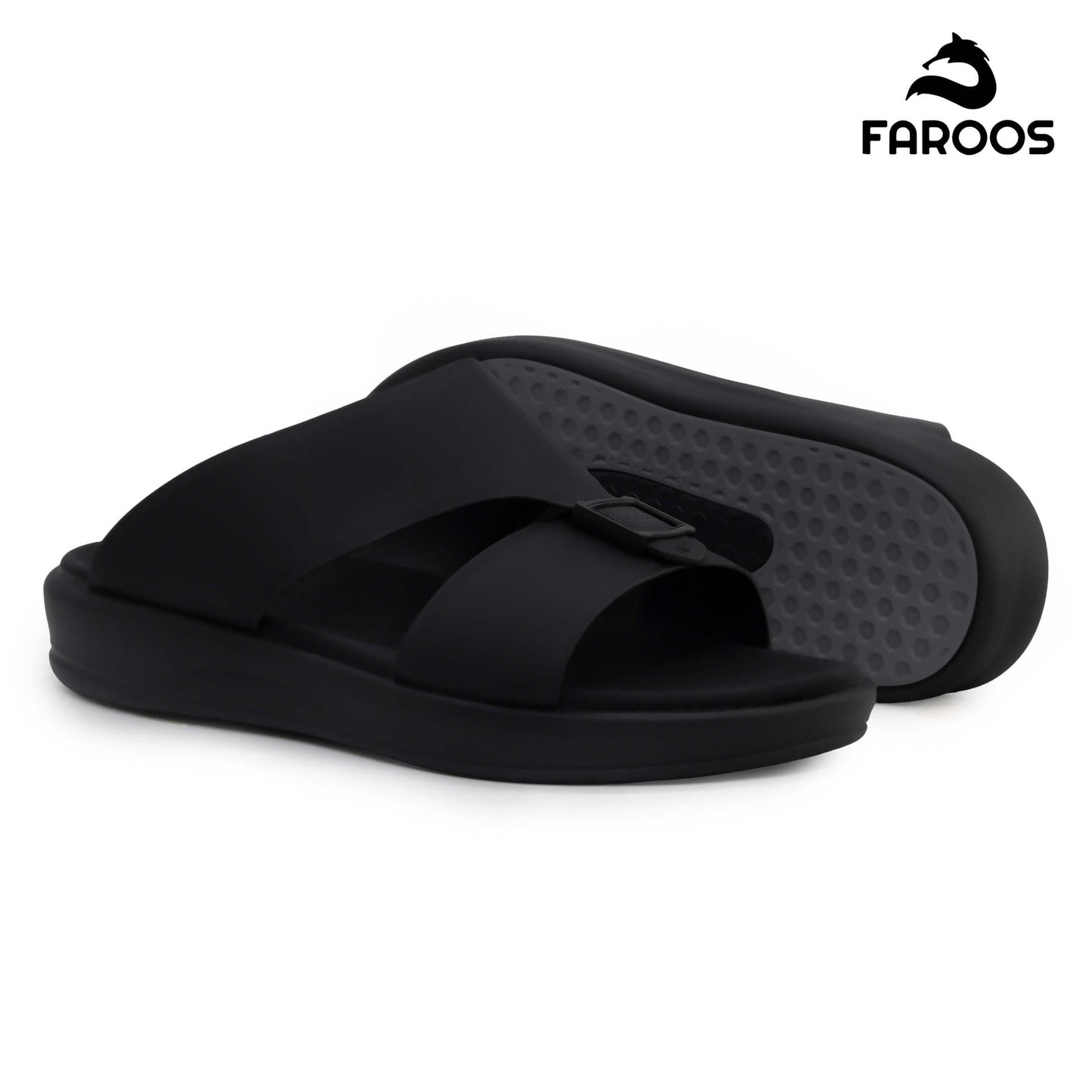 Faroos[F482]M102 Black Gents Arabic Sandal
