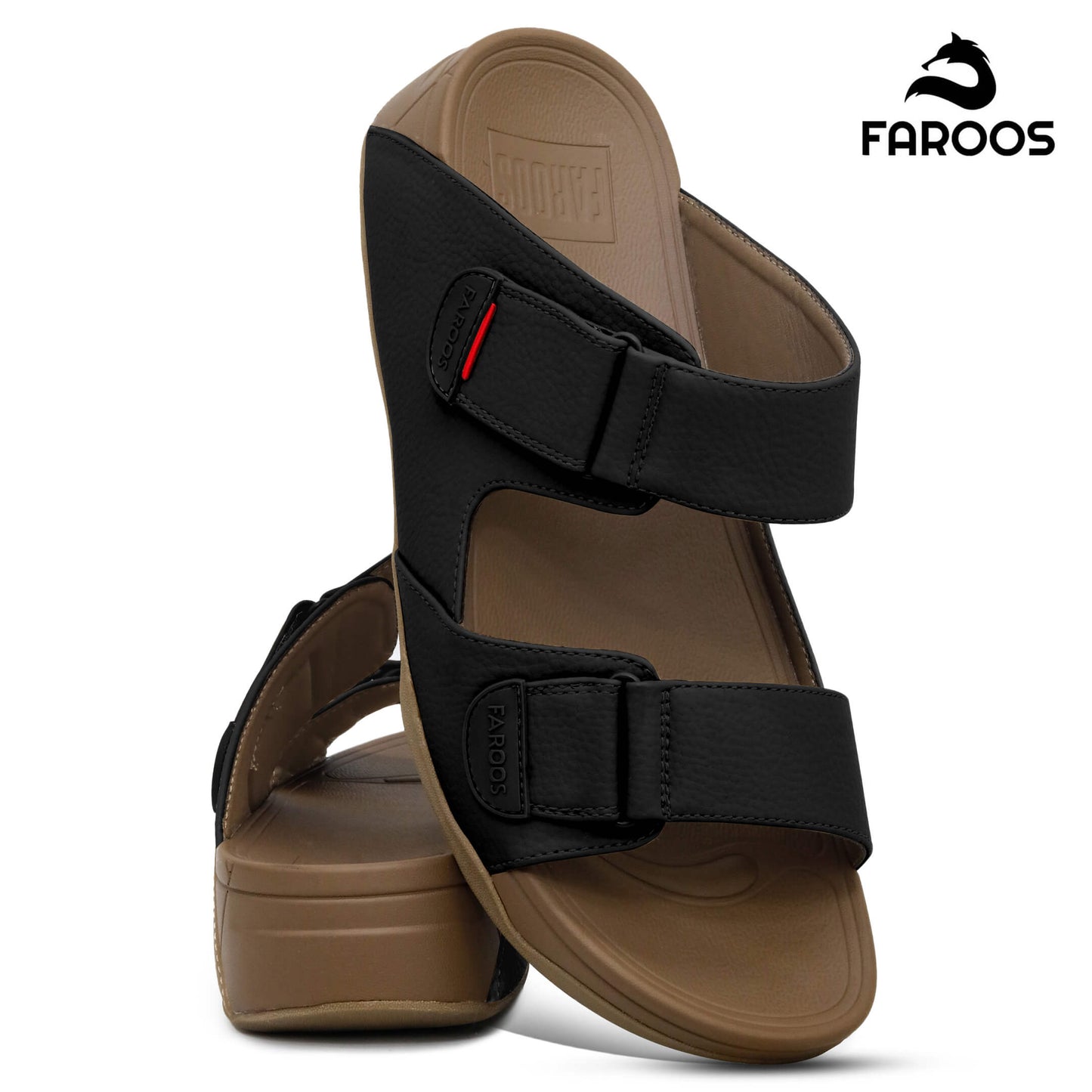 Faroos[F441]M124 Black Gents Arabic Sandal