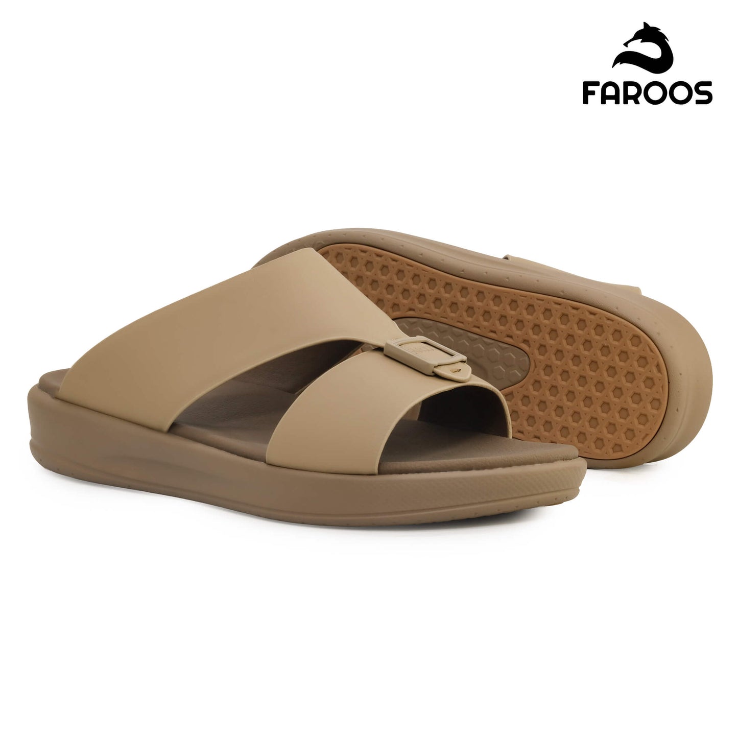 Faroos[F483]M102 Stone Gents Arabic Sandal