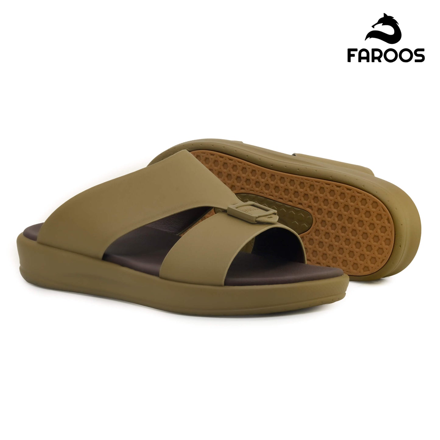 Faroos[F484]M102 Truffle Gents Arabic Sandal