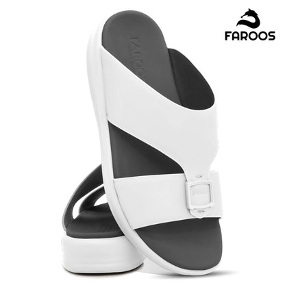 Faroos[F485]M102 White Gents Arabic Sandal