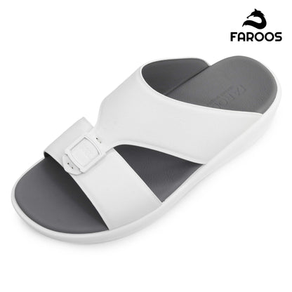 Faroos[F485]M102 White Gents Arabic Sandal
