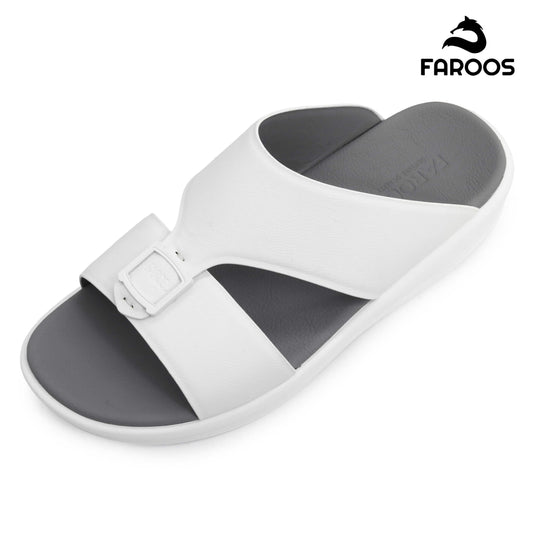 Faroos[F485]M102 White Gents Arabic Sandal