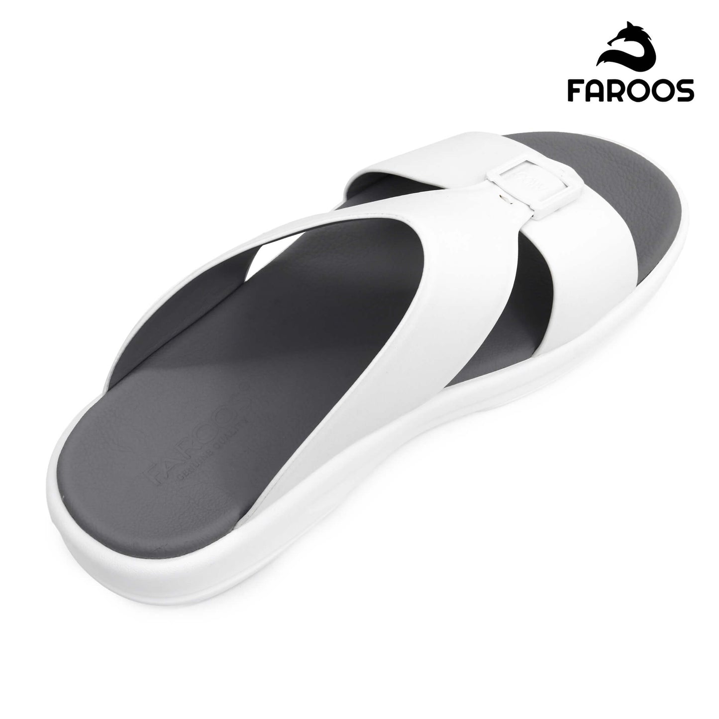 Faroos[F485]M102 White Gents Arabic Sandal
