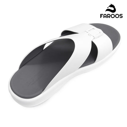 Faroos[F485]M102 White Gents Arabic Sandal