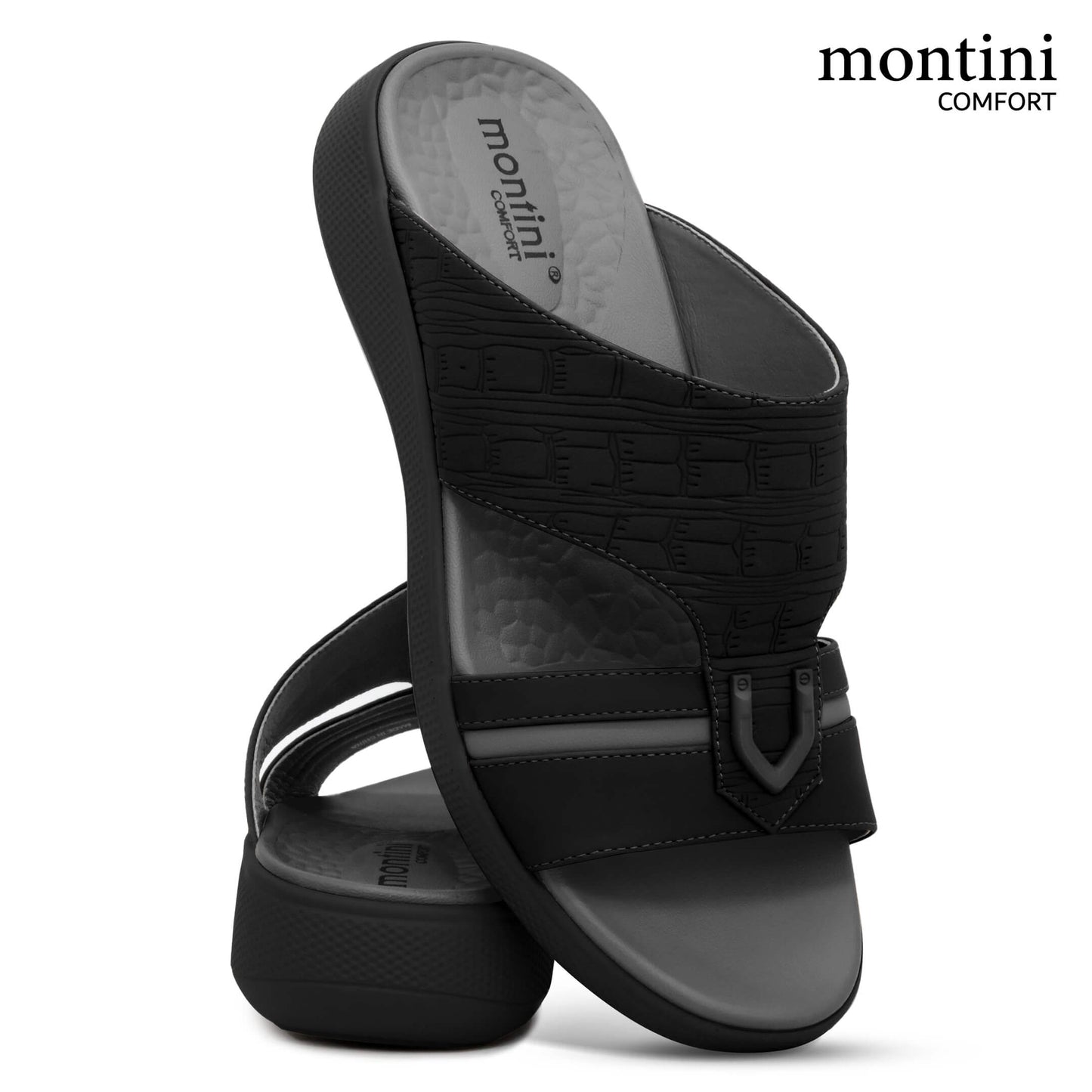 Montini M014(C90) Black Gray Gents Arabic Sandal