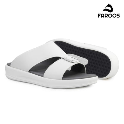 Faroos[F485]M102 White Gents Arabic Sandal