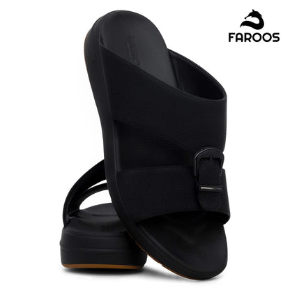 Faroos[F428]M208 Full Black Gents Arabic Sandal