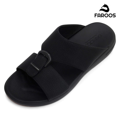 Faroos[F428]M208 Full Black Gents Arabic Sandal