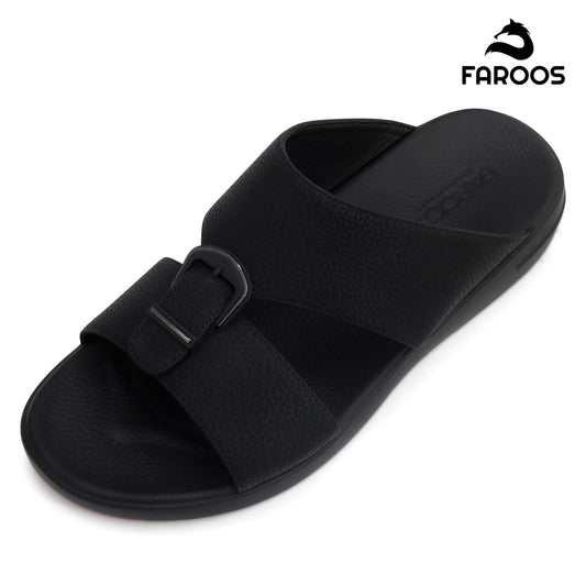 Faroos[F428]M208 Full Black Gents Arabic Sandal